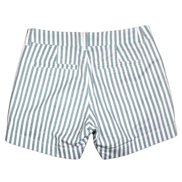 Old Navy Everyday Short Striped High Rise Stretch Cotton White Teal Green - Picture 3 of 7